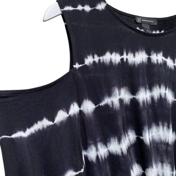 I.N.C International Concepts Tunic Tee Size XL Cold Shoulder Black Tie dye Women - Picture 7 of 10